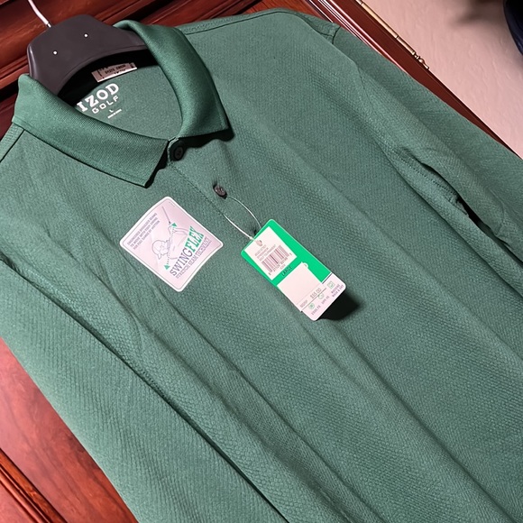 Brand New Izod Green Golf Long Sleeve Polo Stretch Seam Technology Swing Flex! - Picture 4 of 8
